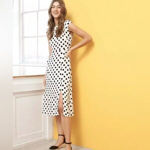 LOFT Black and White Polka Dot Dress